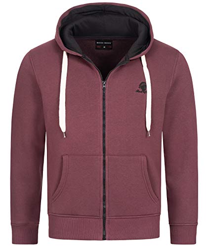 Rock Creek Herren Sweatjacke Hoodie Kapuzenjacke Kapuzenpullover Herren Reißverschluss Pullover Übergangsjacke Fleecejacke Herrenjacke H-244 Weinrot S von Rock Creek