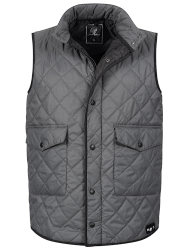 Rock Creek Herren Weste Steppweste Übergangsweste Leicht Herrenweste Frauen Westen Stepp Westen mit Kapuze Daunenweste Thermoweste H-352 Dunkelgrau 3XL von Rock Creek