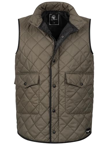 Rock Creek Herren Weste Steppweste Übergangsweste Leicht Herrenweste Frauen Westen Stepp Westen mit Kapuze Daunenweste Thermoweste H-352 Dunkelgrün XL von Rock Creek