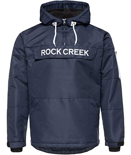 Rock Creek Herren Windbreaker Jacke Übergangsjacke Anorak Schlupfjacke Kapuze Regenjacke Winterjacke Herrenjacke Jacket H-167 Dunkelblau 3XL von Rock Creek
