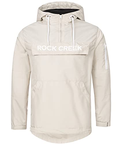 Rock Creek Herren Windbreaker Jacke Übergangsjacke Anorak Schlupfjacke Kapuze Regenjacke Winterjacke Herrenjacke Jacket H-167 Hellgrau 2XL von Rock Creek