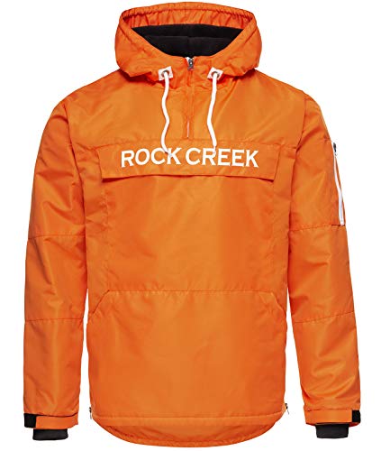 Rock Creek Herren Windbreaker Jacke Übergangsjacke Anorak Schlupfjacke Kapuze Regenjacke Winterjacke Herrenjacke Jacket H-167 Orange 3XL von Rock Creek