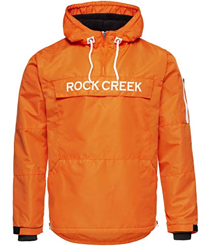 Rock Creek Herren Windbreaker Jacke Übergangsjacke Anorak Schlupfjacke Kapuze Regenjacke Winterjacke Herrenjacke Jacket H-167 Orange L von Rock Creek