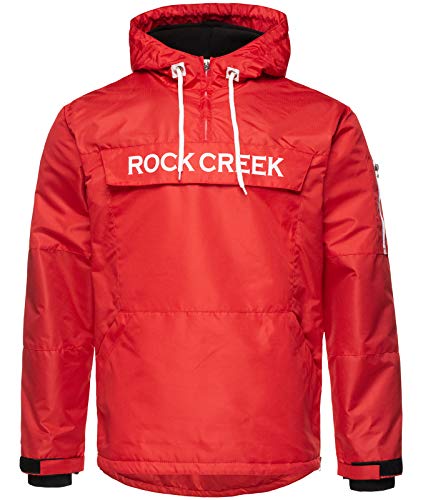 Rock Creek Herren Windbreaker Jacke Übergangsjacke Anorak Schlupfjacke Kapuze Regenjacke Winterjacke Herrenjacke Jacket H-167 Rot XL von Rock Creek