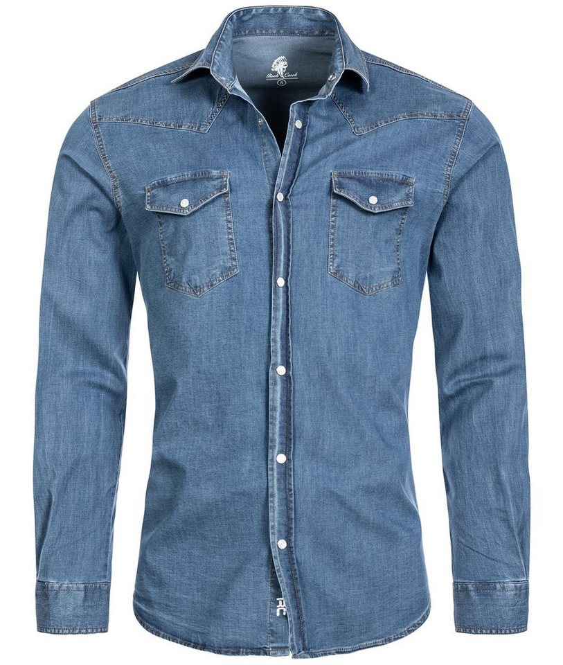 Rock Creek Jeanshemd Herren Jeanshemd Blau H-200B von Rock Creek