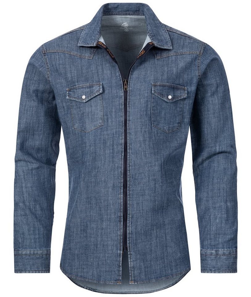 Rock Creek Jeanshemd Herren Jeanshemd Blau H-219 von Rock Creek