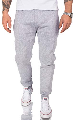 Rock Creek Jogginghose Herren Jogger Hose Jungen Slim Fit Freizeithose Männerhose Trainingshose Trousers Sporthose Fitness Jogg mit Reißverschluss H-252 Grau 4XL von Rock Creek