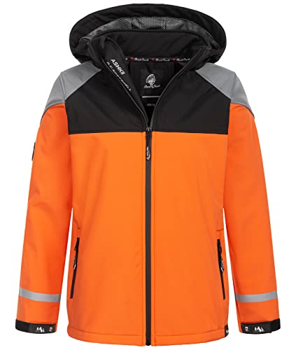 Rock Creek Kinder Softshell Jacke Outdoor Jacke Windbreaker Übergangsjacke Anorak Kapuze Regenjacke Winterjacke Jungen Jacke Jacket KJ-101 Orange 158 von Rock Creek