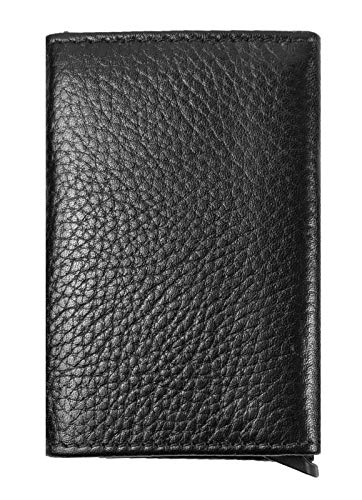 Rock Creek Kreditkartenetui Geldbeutel Portemonee Kartenhalter Mini-Portemonee Leder Mini Wallet RFID Schutz Geldbörse Kleine Herren A-003 Schwarz von Rock Creek