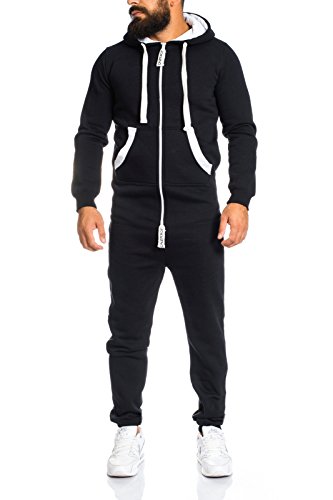 Rock Creek Lorenzo Loren Herren Jogginganzug Jumpsuit Jogger Trainingsanzug [LL-204C - Schwarz - Gr. S] von Rock Creek