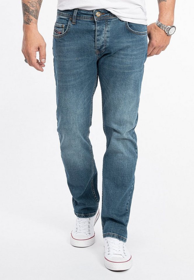 Rock Creek Regular-fit-Jeans Herren Jeans Stonewashed Blau RC-2275 von Rock Creek