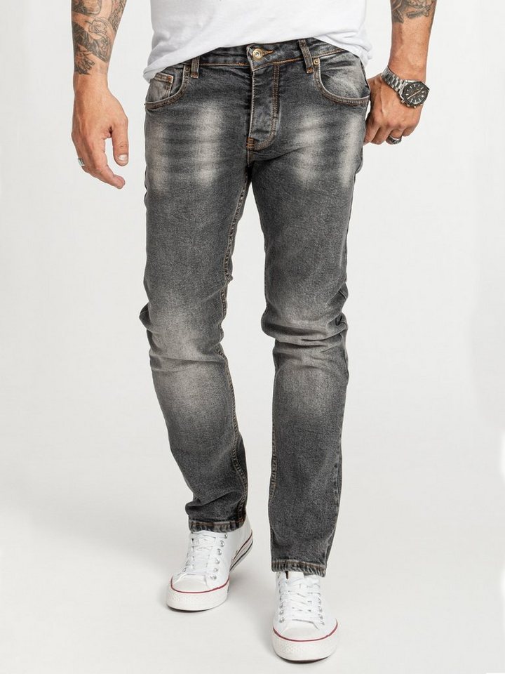 Rock Creek Regular-fit-Jeans Herren Jeans Stonewashed Dunkelgrau RC-2405 von Rock Creek