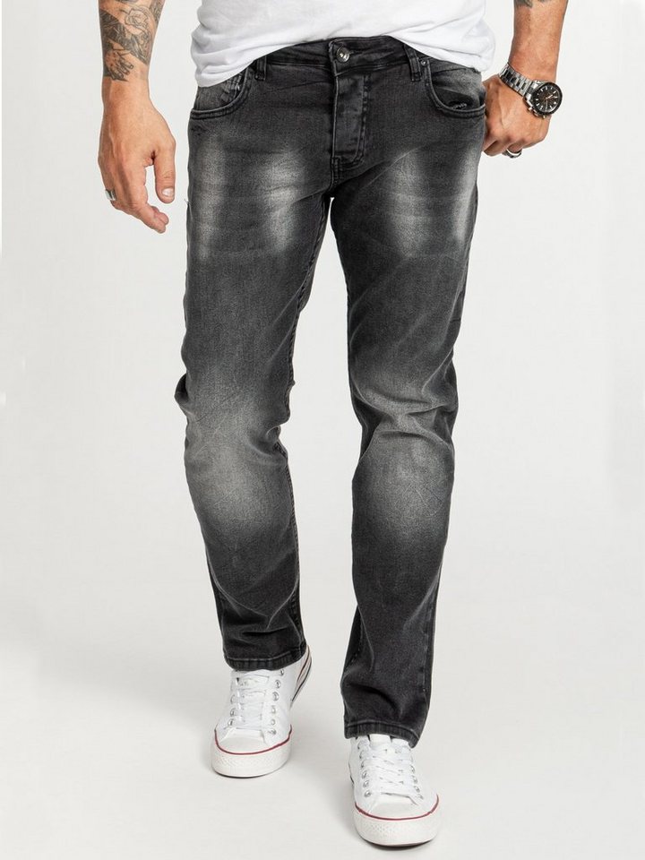 Rock Creek Regular-fit-Jeans Herren Jeans Stonewashed Dunkelgrau RC-2406 von Rock Creek