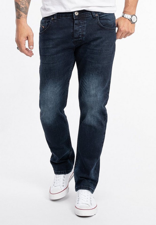 Rock Creek Straight-Jeans Herren Jeans Stonewashed Blau RC-2278 von Rock Creek