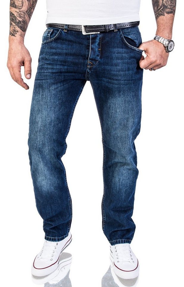 Rock Creek Straight-Jeans Herren Jeans Stonewashed Dunkelblau RC-2140 von Rock Creek