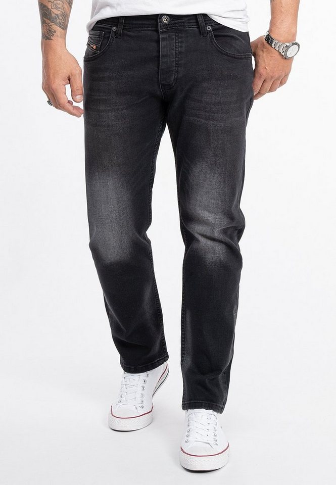 Rock Creek Straight-Jeans Herren Jeans Stonewashed Dunkelgrau RC-2280 von Rock Creek