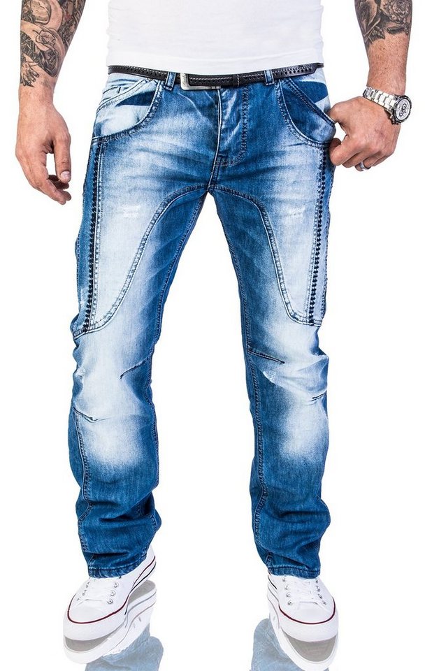 Rock Creek Straight-Jeans Herren Jeans Stonewashed Hellblau RC-2011 von Rock Creek