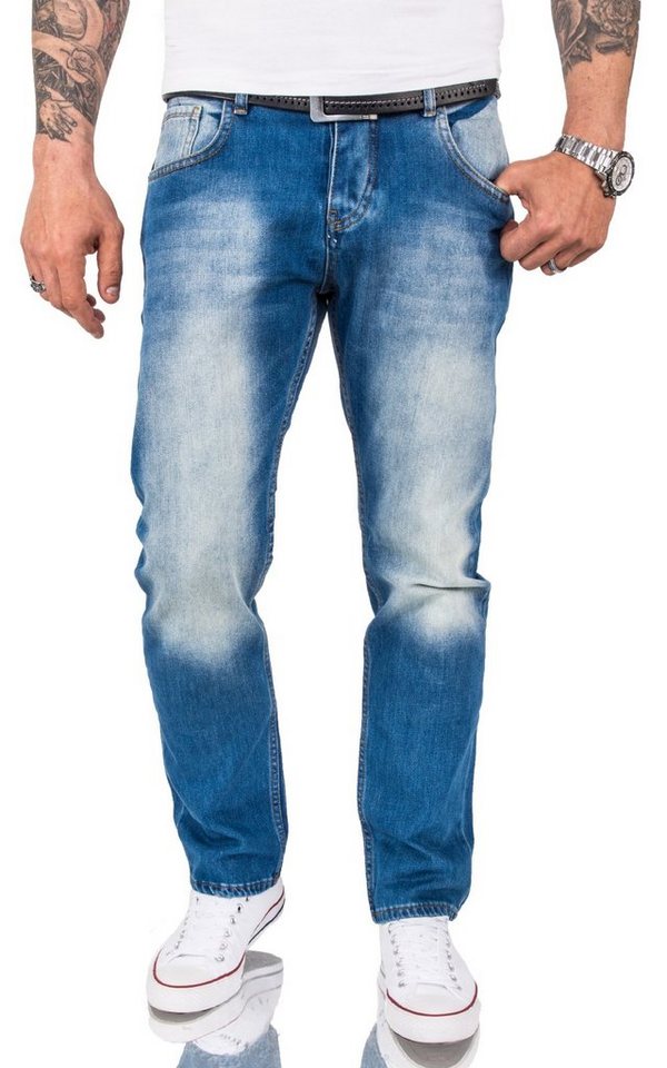 Rock Creek Straight-Jeans Herren Jeans Stonewashed Hellblau RC-3119 von Rock Creek