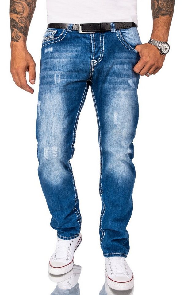 Rock Creek Straight-Jeans Herren Jeans dicke Nähte Blau RC-2268 Rock Creek Straight-Jeans Herren Jeans dicke Nähte Blau RC-2268 von Rock Creek