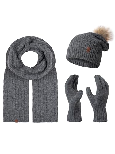 Rock Creek Winter Mütze mit Bommel Schal Set Geschenkset Wintermütze Winterschal Winterhandschuhe Herrenmütze Damenmütze U-102 Dunkelgrau Einheitsgröße Rock Creek Winter Mütze mit Bommel Schal Set Geschenkset Wintermütze Winterschal Winterhandschuhe Herrenmütze Damenmütze U-102 Dunkelgrau Einheitsgröße von Rock Creek