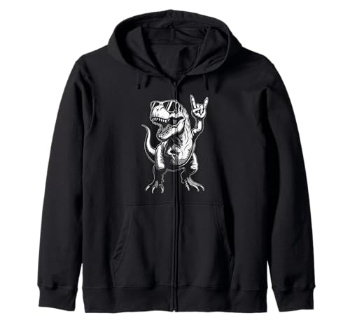 Lustig Dinosaurier Rock Musik T-Rex Tyrannosaurus rex Kinder Kapuzenjacke von Rock Dinosaurier T-Rex Musik