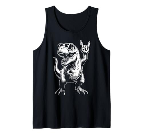 Lustig Dinosaurier Rock Musik T-Rex Tyrannosaurus rex Kinder Tank Top von Rock Dinosaurier T-Rex Musik