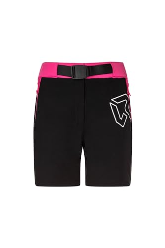 Rock Experience Herren Scarlet Runner Woman Shorts Kompressionshose, 0208 Caviar + 0821 Fandango Pink, XXL von Rock Experience