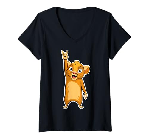 Damen Retro Rockmusik der niedlichen Maus T-Shirt mit V-Ausschnitt von Rock Music Art - Gift Design & Co.