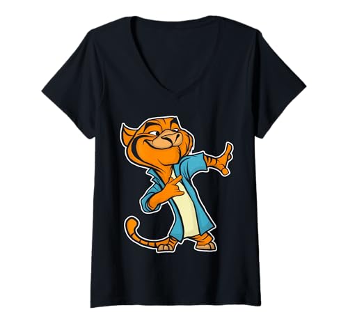 Damen Retro Rockmusik von Cute Tiger T-Shirt mit V-Ausschnitt Damen Retro Rockmusik von Cute Tiger T-Shirt mit V-Ausschnitt von Rock Music Art - Gift Design & Co.