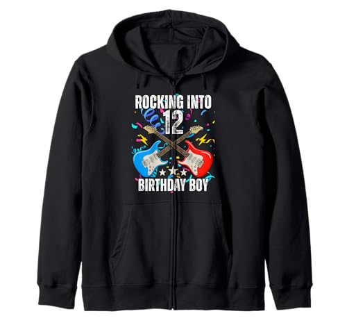 12. Geburtstag Rock Musik Geburtstag Junge Musiker Party Kinder Kapuzenjacke 12. Geburtstag Rock Musik Geburtstag Junge Musiker Party Kinder Kapuzenjacke von Rock Music Birthday Ideas, Guitar Birthday Wear