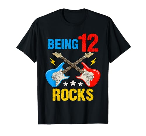12. Geburtstag Rock Musik Geburtstag Junge Musiker Party Kinder T-Shirt 12. Geburtstag Rock Musik Geburtstag Junge Musiker Party Kinder T-Shirt von Rock Music Birthday Ideas, Guitar Birthday Wear