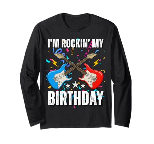 3. Geburtstag Rockmusik Geburtstag Junge Musiker Party Kinder Langarmshirt von Rock Music Birthday Ideas, Guitar Birthday Wear