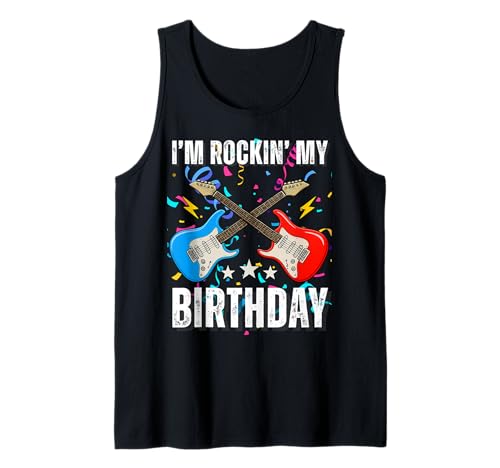 3. Geburtstag Rockmusik Geburtstag Junge Musiker Party Kinder Tank Top von Rock Music Birthday Ideas, Guitar Birthday Wear