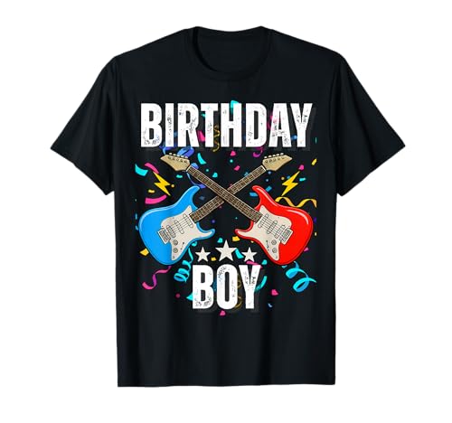 6. Geburtstag Rockmusik Geburtstag Junge Musiker Party Kinder T-Shirt von Rock Music Birthday Ideas, Guitar Birthday Wear