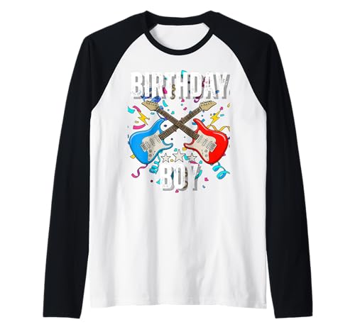 7. Geburtstag Rockmusik Geburtstag Junge Musiker Party Kinder Raglan von Rock Music Birthday Ideas, Guitar Birthday Wear