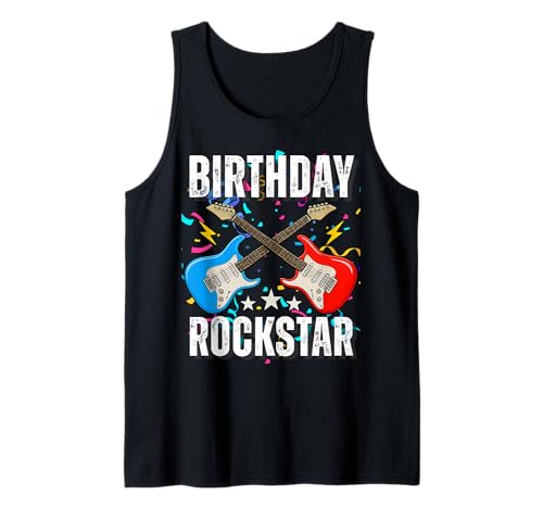 9. Geburtstag Rockmusik Geburtstag Junge Musiker Party Kinder Tank Top von Rock Music Birthday Ideas, Guitar Birthday Wear