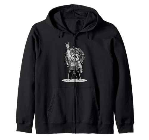 Retro Porcupine Ich Liebe Rockmusik lustige Männer Kinder Kapuzenjacke Retro Porcupine Ich Liebe Rockmusik lustige Männer Kinder Kapuzenjacke von Rock Music Fans Co.