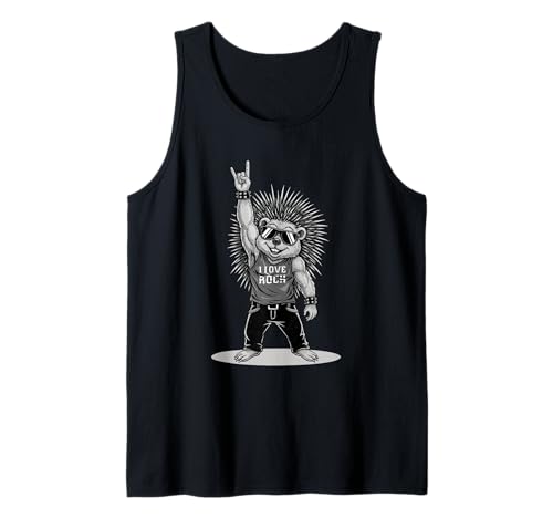 Retro Porcupine Ich Liebe Rockmusik lustige Männer Kinder Tank Top Retro Porcupine Ich Liebe Rockmusik lustige Männer Kinder Tank Top von Rock Music Fans Co.