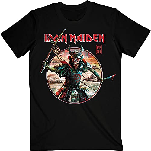 Iron Maiden Senjutsu Eddie Warrior Circle offiziell Männer T-Shirt Herren (Medium) von Rock Off Trade