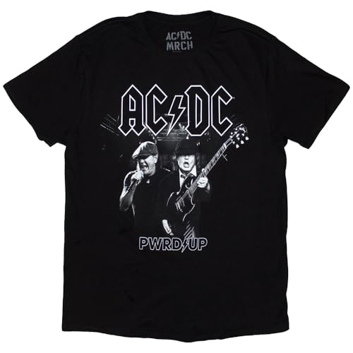 AC/DC PWRD-UP B&W Photo EU Tour '24 offiziell Männer T-Shirt Herren (X-Large) von Rock Off officially licensed products