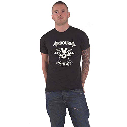 Airbourne T Shirt R 'N' R Boneshaker Band Logo Nue offiziell Herren Schwarz L von Rock Off officially licensed products