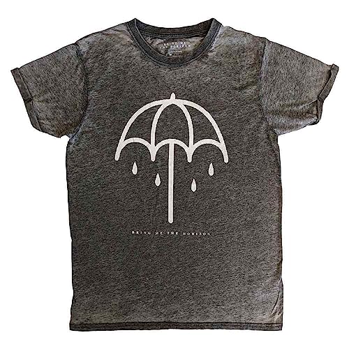 Bring Me The Horizon T Shirt Umbrella Nue offiziell Unisex Charcoal Grau Burnout L von Rock Off officially licensed products