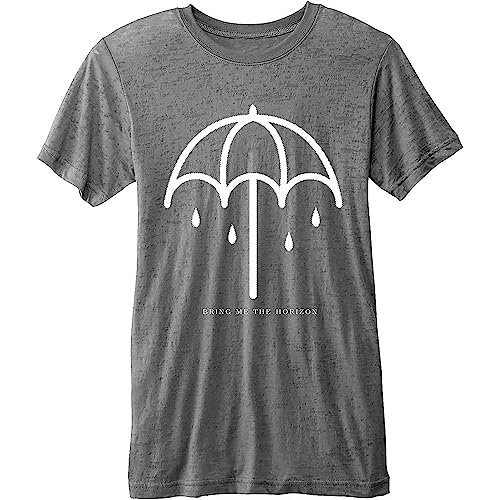 Bring Me The Horizon T Shirt Umbrella Nue offiziell Unisex Charcoal Grau Burnout XL von Rock Off officially licensed products