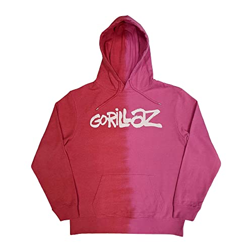 Gorillaz Kapuzenpullover Two Tone Brush Band Logo Nue offiziell Herren Rot M von Rock Off officially licensed products
