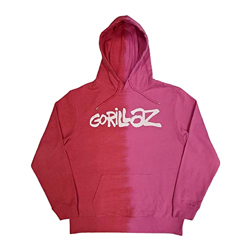 Gorillaz Kapuzenpullover Two Tone Brush Band Logo Nue offiziell Herren Rot S von Rock Off officially licensed products