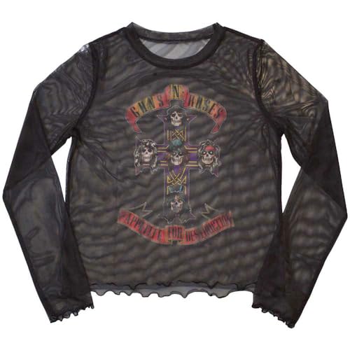 Guns N' Roses Appetite for Destruction Long Sleeve Mesh Crop Top M von Rock Off officially licensed products