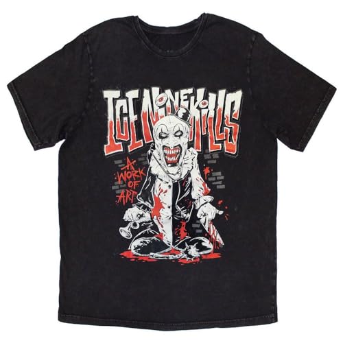 Ice Nine Kills Terrifier A Work of Art Acid Wash T Shirt M von Rock Off officially licensed products