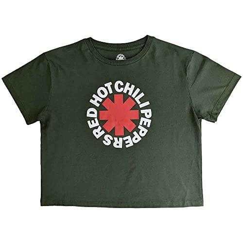 Red Hot Chili Peppers Crop Top T Shirt Classic Asterisk offiziell Damen Grün M von Rock Off officially licensed products