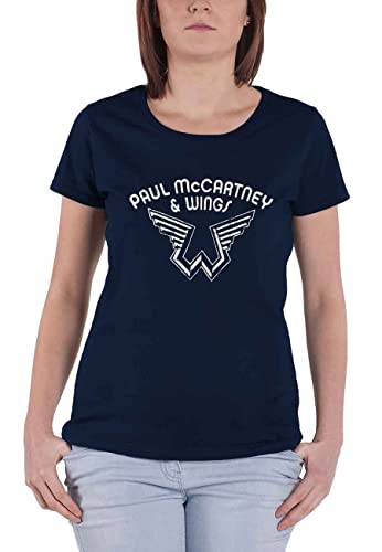 Rock Off Paul McCartney Damen T-Shirt: Wings Logo (X-Small), blau, Small von Rocks-off