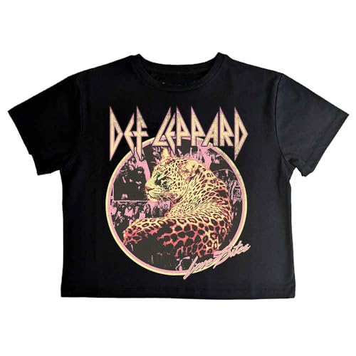 Rock Off officially licensed products Def Leppard Love Bites Band Logo Crop Top S von Rock Off officially licensed products